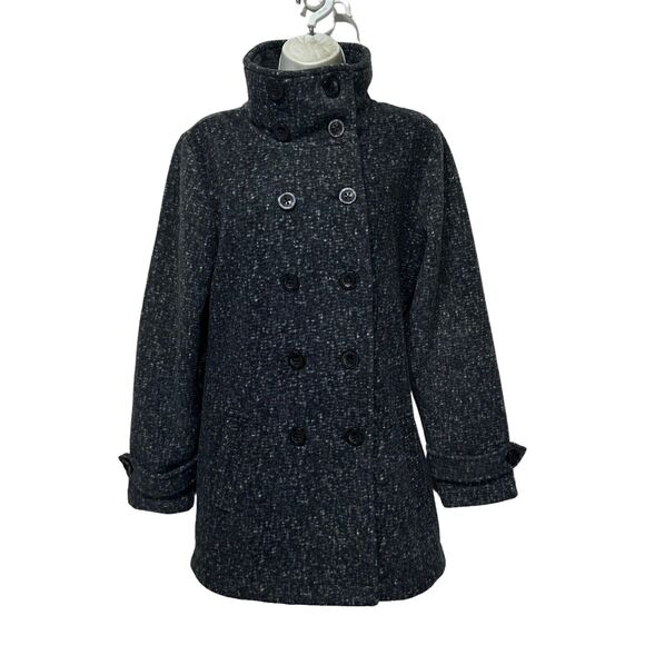IKE BEHAR Women’s Fleece Double Breasted Jacket Gray Size M No Belt - Picture 1 of 11